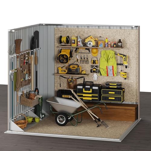 image for Aoxun 5x3 FT Shed Outdoor Waterproof Storage Shed Metal Garden Shed wi