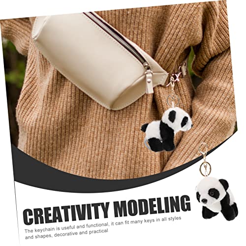 PRETYZOOM Plüsch Schlüsselanhänger Schlüsselanhänger Panda Anhänger Panda Puppe Kleine Stofftiere Süßer Bär Niedlicher