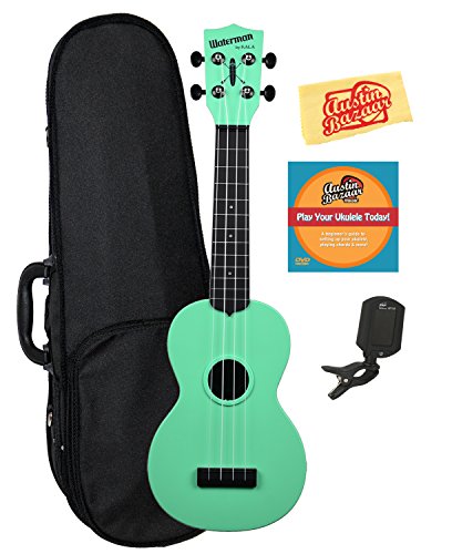 Kala KA-SWB-GN Waterman Soprano Ukulele – Sea Foam Green Matte Bundle with Hard Case, Tuner, Austin Bazaar Instructional… - Les Beatles, Paul McCartney, John Lennon, RIngo Starr, George Harrison Kala KA-SWB-GN Waterman Soprano Ukulele - Sea Foam Green Matte Bundle with Hard Case, Tuner, Austin Bazaar Instructional…