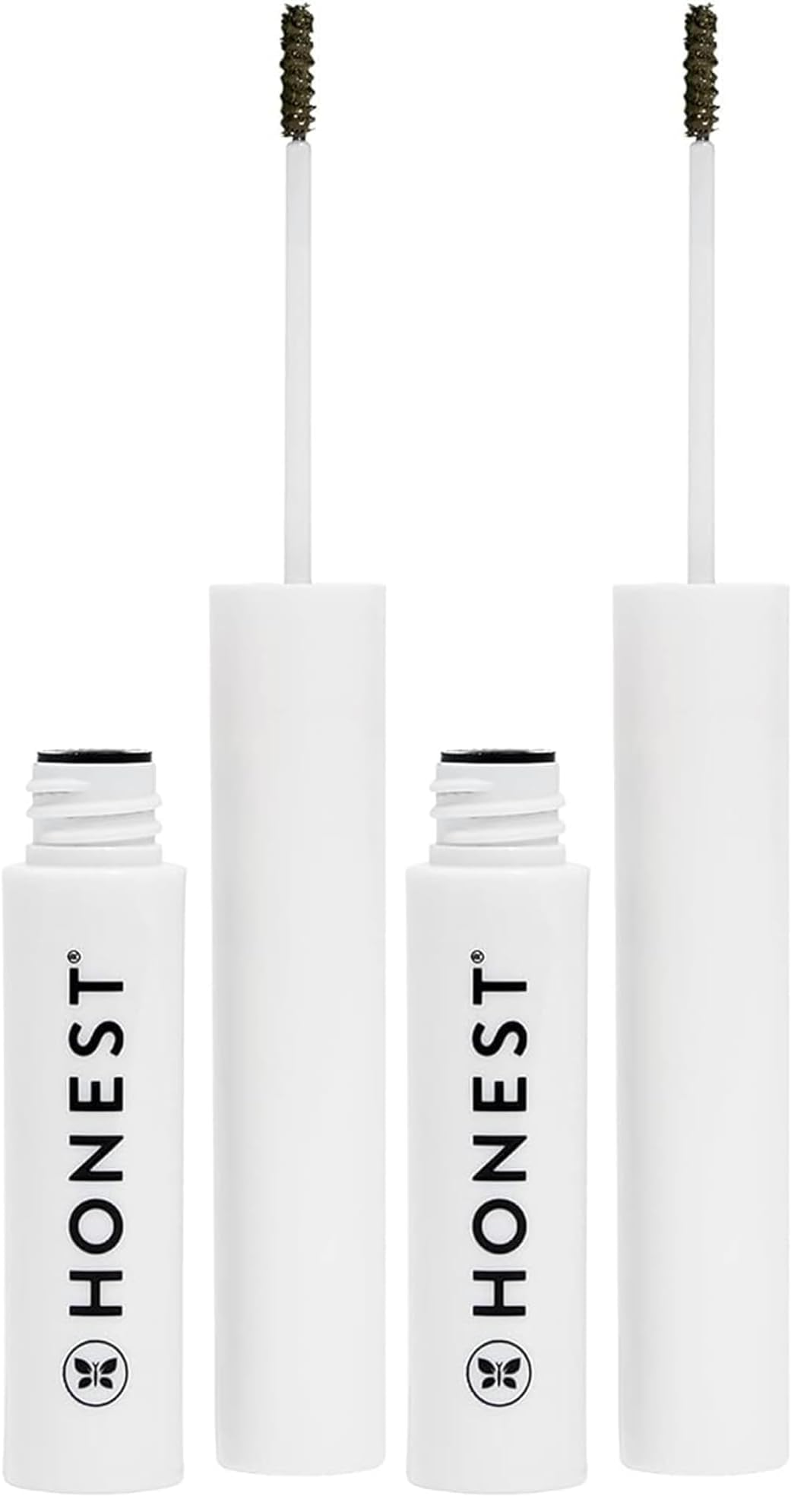 Honest Beauty Honestly Healthy Brow Gel for Fuller Looking Brows | Strengthens + Adds Volume | Castor Oil + Red Clover Extract | EWG Verified, Vegan, Cruelty Free | Soft Black, 0.05 fl oz (Pack of 2)