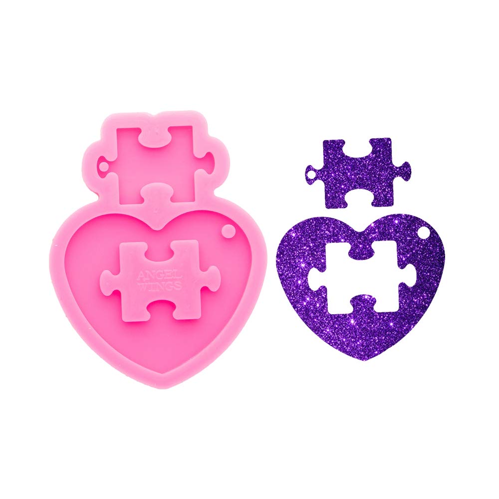4 Herz-Silikonformen Mit Loch – Glänzend, Für Schmuck, Backen, DIY