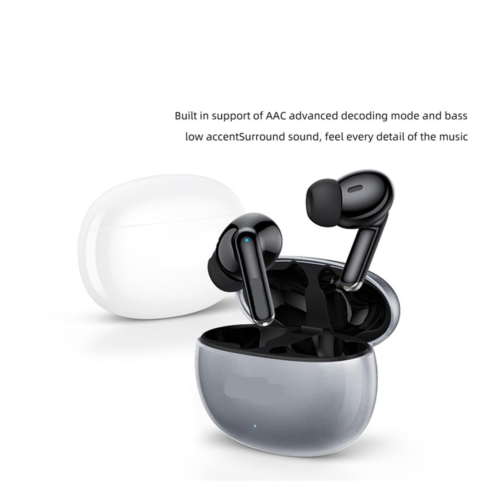 Écouteurs Intra-Auriculaires Bluetooth avec Deux Microphones, réduction du Bruit stéréo, écouteurs tactiles Basse HiFi(White)