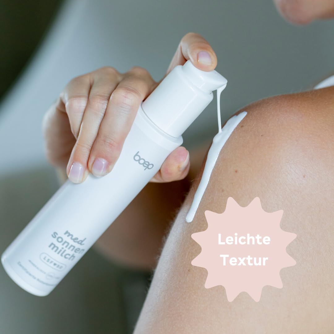boep med Sonnenmilch | Mineralische Sonnencreme mit Zinkoxid–Filter | LSF 50 | für sehr empfindliche Haut und Neurodermitis | leichte Rezeptur | parfümfrei (100ml)