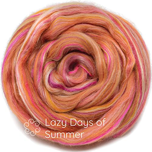 Silk Merino Fiber For Spinning. Super Soft Combed Top Wool Roving For Hand Spinning, Wet Felting, Nuno Felting, Needle Felting, Soap Making, Paper Making And Embellishments. Lazy Days Of Summer #TOP1