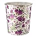 Home Plus Corbeille à papier légère Motif floral Style shabby chic Rose Violet et lavande 7,7 l
