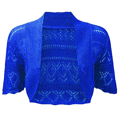 Bolero tallas grandes 16-18 azul de ganchillo para lucir en cenas de verano
