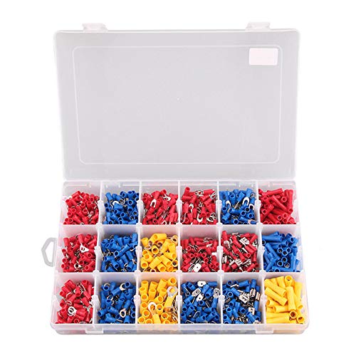 Davitu Terminals - Hot 1200 X Assorted Insulated Electrical Wire Terminal Crimp Connector Spade Set Box - (Color: Multi)