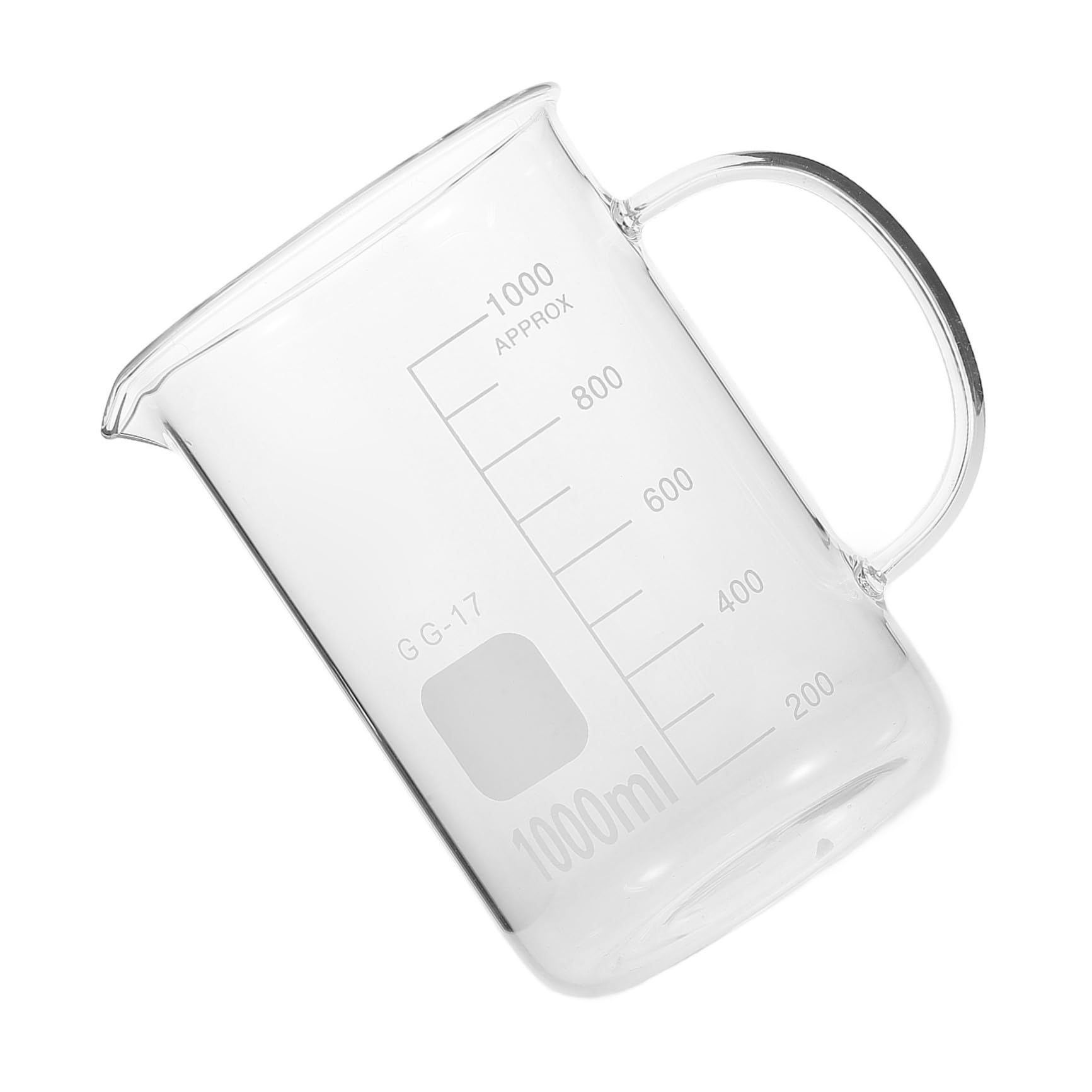 Bécher en verre avec anse de transport Gatuida récipient doseur transparent pour chimie