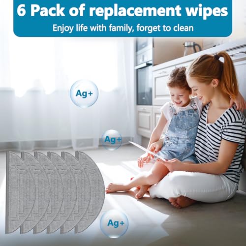 6 Pack Mop Cloth Pads Replacement for Roborock S8 Pro Ultra Robot Vacuum, Upgraded Reusable Microfiber Dual Sonic Mopping Pad Accessories