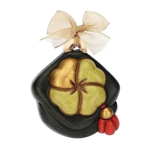 THUN - Miniformella con Cappello di Laurea in Ceramica Decorata a Mano, Ceramica con Nastro, 7.8x2.6x6 cm h