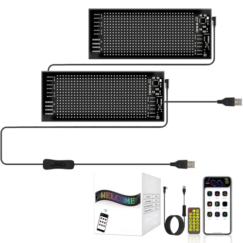 Trylightride Eyes, Trylightride Car Eyes, Trylightride Forma De Ojos LED Para Carro, Try Light Ride Car Window Eyes Light for Trucks, Programmable Dynamic LED Display (17 * 7 cm(7 * 2.76 in)-2 Pcs)