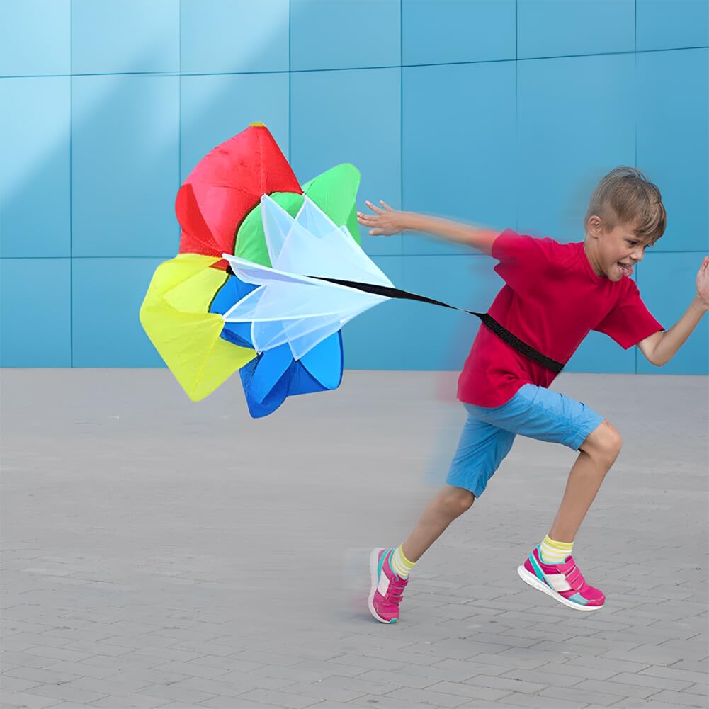 Paracadute da Corsa Per Bambini, Migliora La Velocità Allenamento Resistenza Agilità Ombrello con Cintura Regolabile Per Allenamento All'aperto Pista Calcio Calcio Baseball Tennis Basket Hockey Rugby