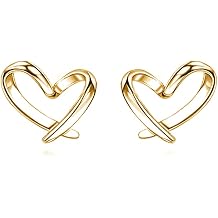 Reffeer Solid 925 Sterling Silver Tiny Heart Stud Earrings for Women Earrings Love Heart Stud Earrings