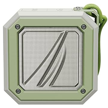 NAUTICA Portable Wireless Bluetooth Speaker, IPX5 Splash Proof, Loud Volume, Clear Audio Sound, Outdoor, Portable, Support up to 32 GB USB Drive | 15-Hour Playtime (Off White-Green)