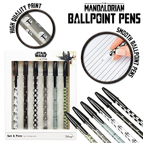 Set Cancelleria Notebook Quaderno A5 Astuccio e Set Penne  Gadget Originale Minnie The Mandalorian Ih-oh Cancelleria Ufficio Scuola Università (Bianco Mandalorian) - Gadget - Immagine 3
