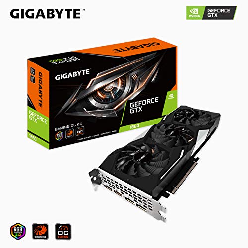 Gigabyte GeForce GTX 1660 Gaming OC 6G Graphics Card, 3X Windforce Fans, 6GB