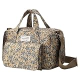 Lushandy Small Diaper Bag Tote, Quilted Puffy Diaper Bag Crossbody Mini Floral Baby Travel Bags for Girl Mommy Bags