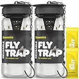 Outdoor Fly Trap [2 Pack] Fly Traps Outdoor with Dissolvable Non-Toxic Bait - Controls Flies for Patios, Hanging Fly Traps with Tie Included