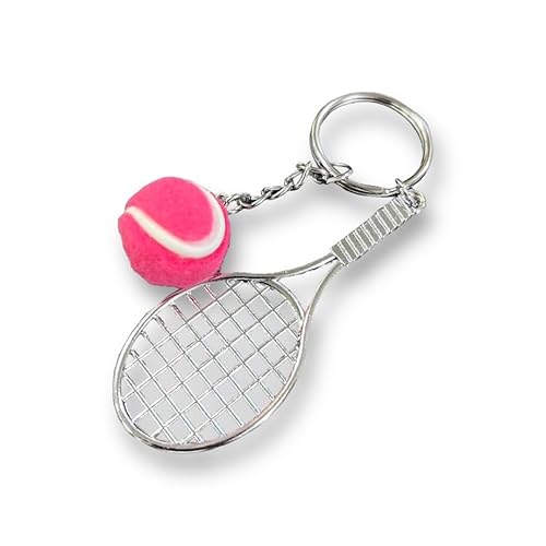 K.インテリア a148 キーホルダー アクセサリー テニス ラケット テニスボール 硬式 ピンク