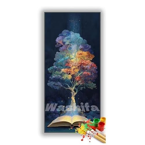 �������G �E�B�b�V���c���[ �u�b�N �����h��G �L�b�g DIY ��l ���S�Ҍ��� �f�W�^�����G ��h�� �����L�b�g�ɂ��G�� Paint By Numbers �A�N�����y�C���g ���ʉ� �����Ńy�C���g �z�[�� �I�t�B�X���� �M�t�g 20x40 cm, �t��