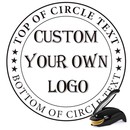 Custom Book Embosser Stamp - Personalized Business Company Seal with Your Own Logo (Logo)