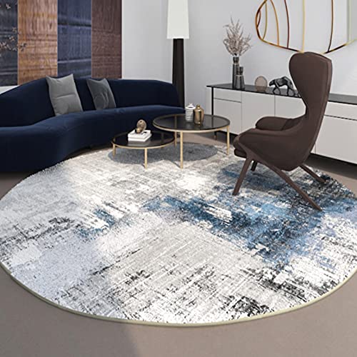 Gris y azul contemporáneo alfombras circulares 80 cm 100 cm 120 cm 140 cm 160 cm 180 cm 200 cm Alfombra redonda grande Cover