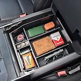 TACOBRO Center Console Tray Compatible with Ford F150 2021 2022 2023 Accessories, F-150 (40/Console/40 Front-Seats ONLY) Armres Insert Tray, NOT FIT 2024-2025, Black Trim