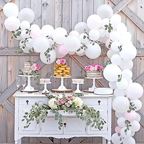 Image of ASIYUHY White Balloons 100 Pack 12 Inch White Latex Party Balloons with 2 Rolls of Ribbon Helium Balloons for Wedding Birthday Party Baby Shower Engagement Anniversary Decorations