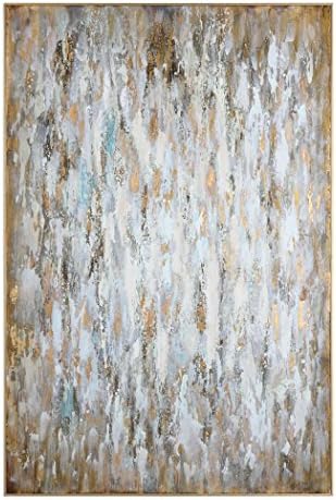 My Swanky Home Oversize 73" Abstract Canvas Wall Art | Bold Modern Metallic Accent Painting
