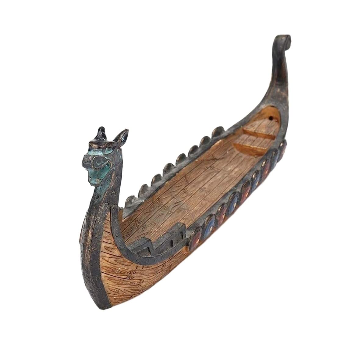 Incense Holder,Creative Retro Incense Burners Hand Carved Carving Censer Ornaments Traditional Dragon Boat Burner Decoration Elegant