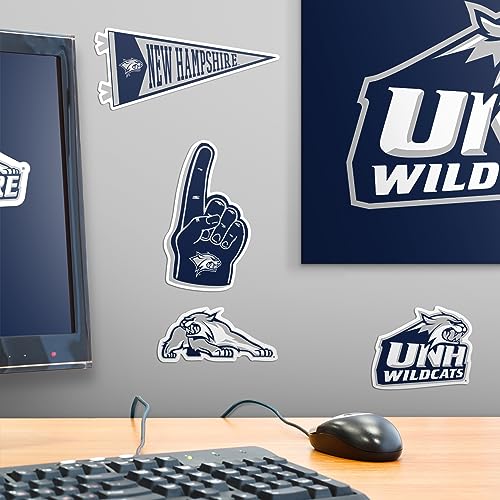 Image of University of New Hampshire 8ct Vinyl Large Deluxe Stickers Variety Pack - Laptop, Water Bottle, Scrapbooking, Tablet, Skateboard, Indoor /Outdoor - Set of 8