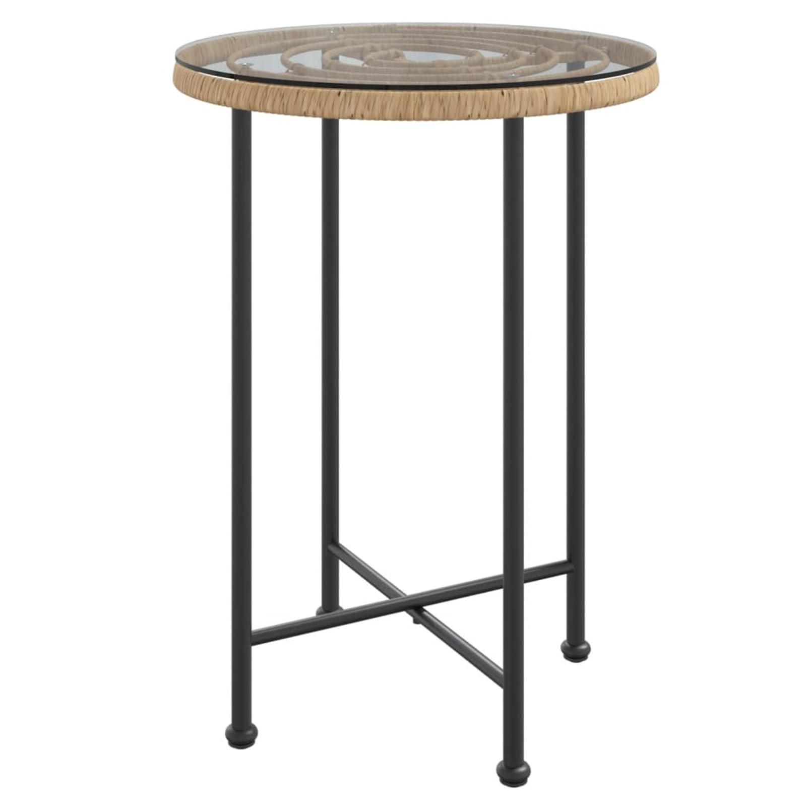 ATOMSTACK MAKER Homelen - Juego de muebles de jardín (3 piezas, polirratán, resistente a la intemperie, mesa con tablero de cristal templado y sillas con respaldo para terraza, jardín, balcón