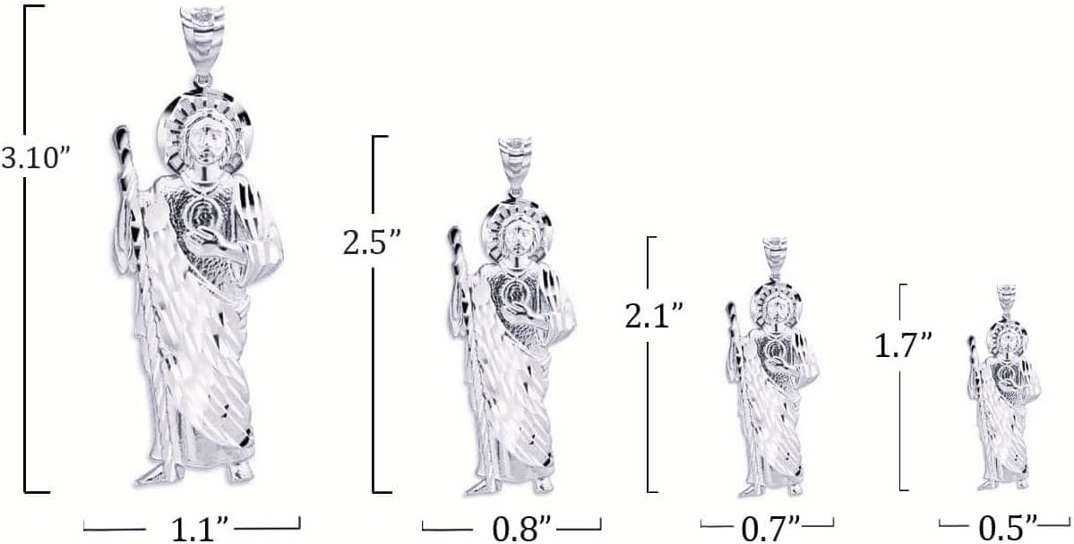 Claddagh Gold 925 Sterling Silver Saint Jude Charm Pendant - Image 9