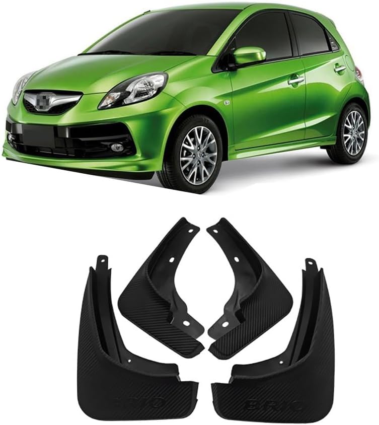 Car Mud Flaps Mudguard for Honda Brio RS/Satya Front and Rear Mudflaps Splash Guards Heavy Duty Flares 4-PC Auto Accessories,Send 1 Car Wash Towel,Satya