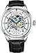Produktbild Stuhrling Original Herren-Automatikuhr Skelett-Uhren für Männer  schwarzes Leder-Uhrenarmband, mechanische Uhr, silberfarben, Executive-Uhr-Kollektion schwarz