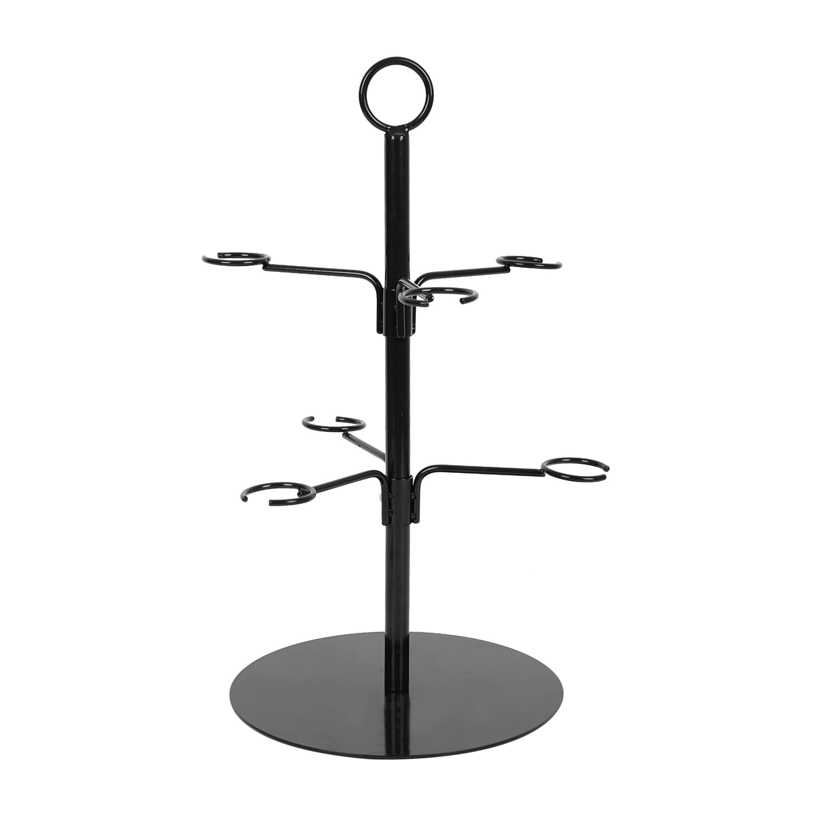 Getränke Tower,Cocktail-Baumständer Metall Servierbaum für Cocktails,6 Gläser Weinglashalter für Cocktail, Martini, Champagner (Schwarz 2 Etagen)