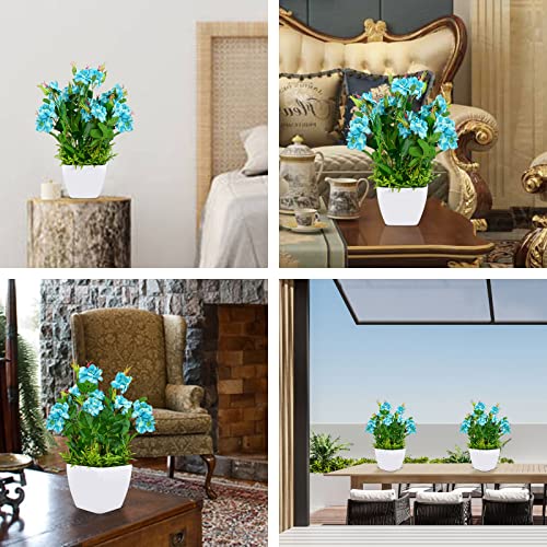 Luxsego Roses Artificial Flowers, Fake Silk Flowers With Pot, Realistic Faux Rose For Home Wedding Office Party Decor, 2023 Gifts For Her Or Birthday, Mothers Day, Anniversary(13.7In, Blue) #TOP5