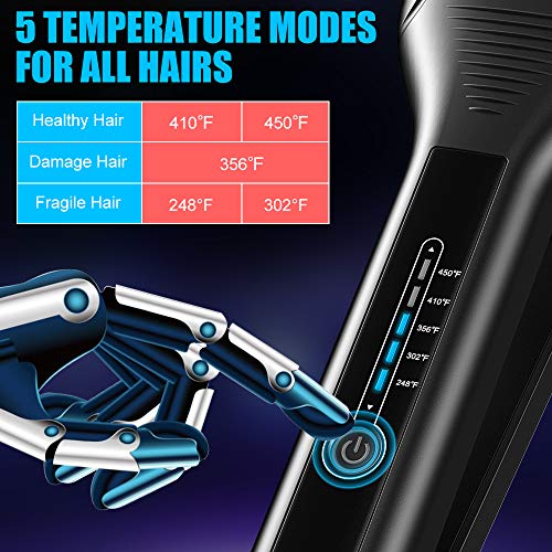 Bcway Professional Hair Straightener, 2.16'' Extra-Large Floating Titanium Flat Iron For Hair, 30S Instant Heating Straightening Iron With 5 Adjustable Temp, Anti-Static Hair Iron For All Hair Types #TOP4