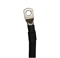 Vista 2 de Cables inversores de batería PowerFlex de cobre puro calibre 2/0 2/0 de calibre 2/0, color negro, de 1 pie con 3/8 lengüetas para energía solar, RV