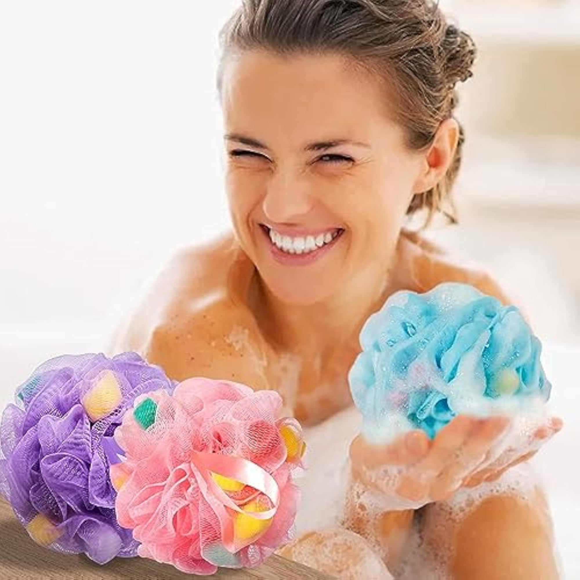 Exfoliating Soft Mesh Loofah Set, Gentle Skin Care, Set of 2
