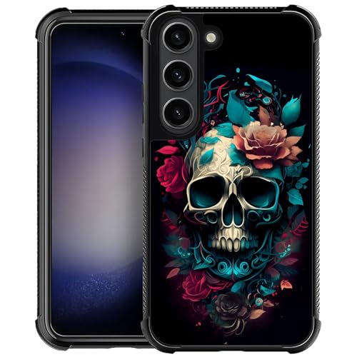 Coque Samsung S23 Plus tête de mort et fleurs protection anti-choc