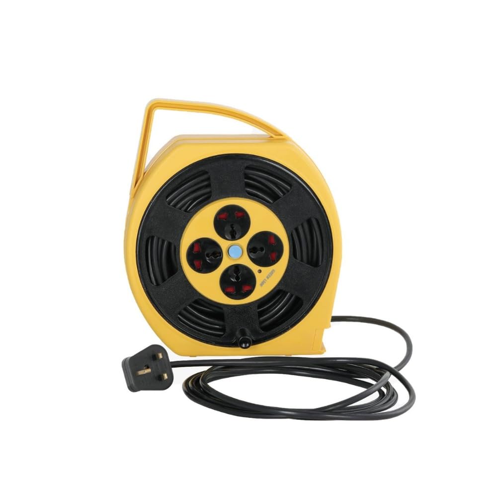 15m Power Extension Cord, 4 Universal Sockets, 2200W, Pure Copper Wire, Portable Handle, Surge Protector, USB Charging Station, Multi Plug Adapter, Smart Plug, Cable Organizer, and Cable Management