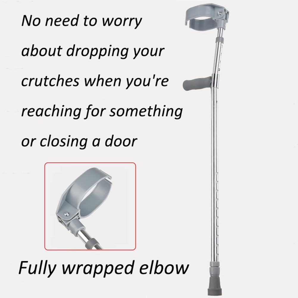 Muletas de Antebrazo para Adultos, Ligeras y Ajustables para Caminar, para Lesiones Deportivas y Viajes (Color : 1PC Gray)