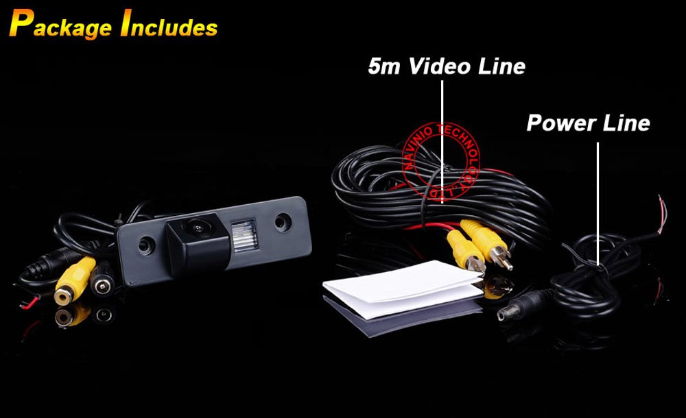 HD Auto Vehicle Car Van 170° Wide Angle License Plate Light Rear View Reversing Backup Camera Parking Aids System Compatible with V W Skoda Octavia/Roomster/Tour - Image 4