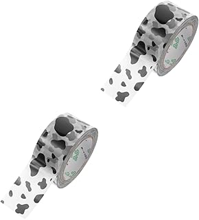 STOBOK 2 Rolls White Milk Pattern Scrapbooking Tape Vintage Stickers Black and White Stickers Cow Print Plates Shipping Packaging Tape Shipping Tape Roll Packaging Supply Packing Tape Box