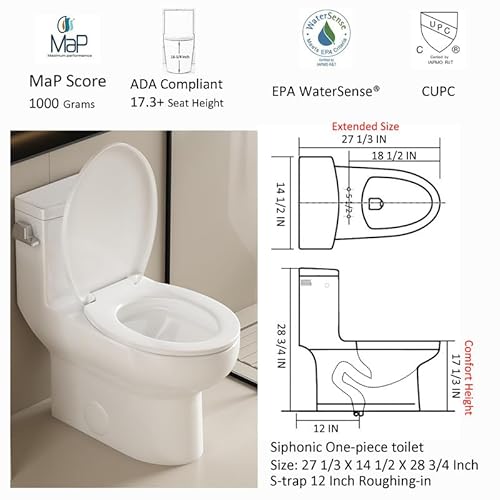 Albriya GF-A003S Elongated One Piece Toilet thumb #1