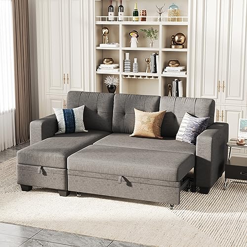 image for Furmax Convertible Sofa Bed Sectional Sleeper Sofa 3-Seat L Shaped Fut
