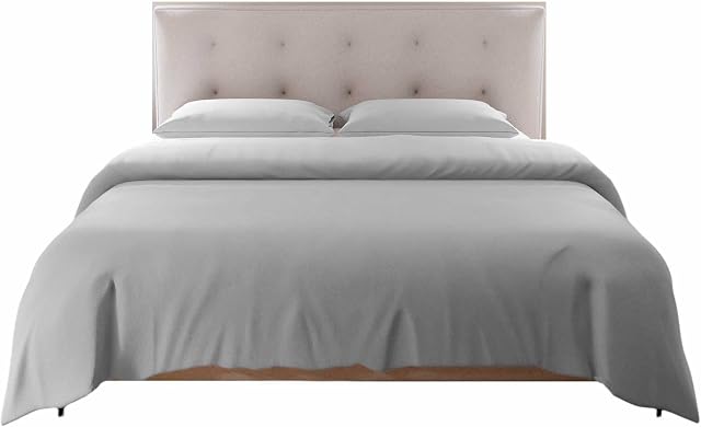 AMARZO 200 Thread Count 100% Egyptian Cotton Quilt Silver King Size Duvet Covers Sets for Bedding with Pillow Cases (Silver, King, 230x220cm)