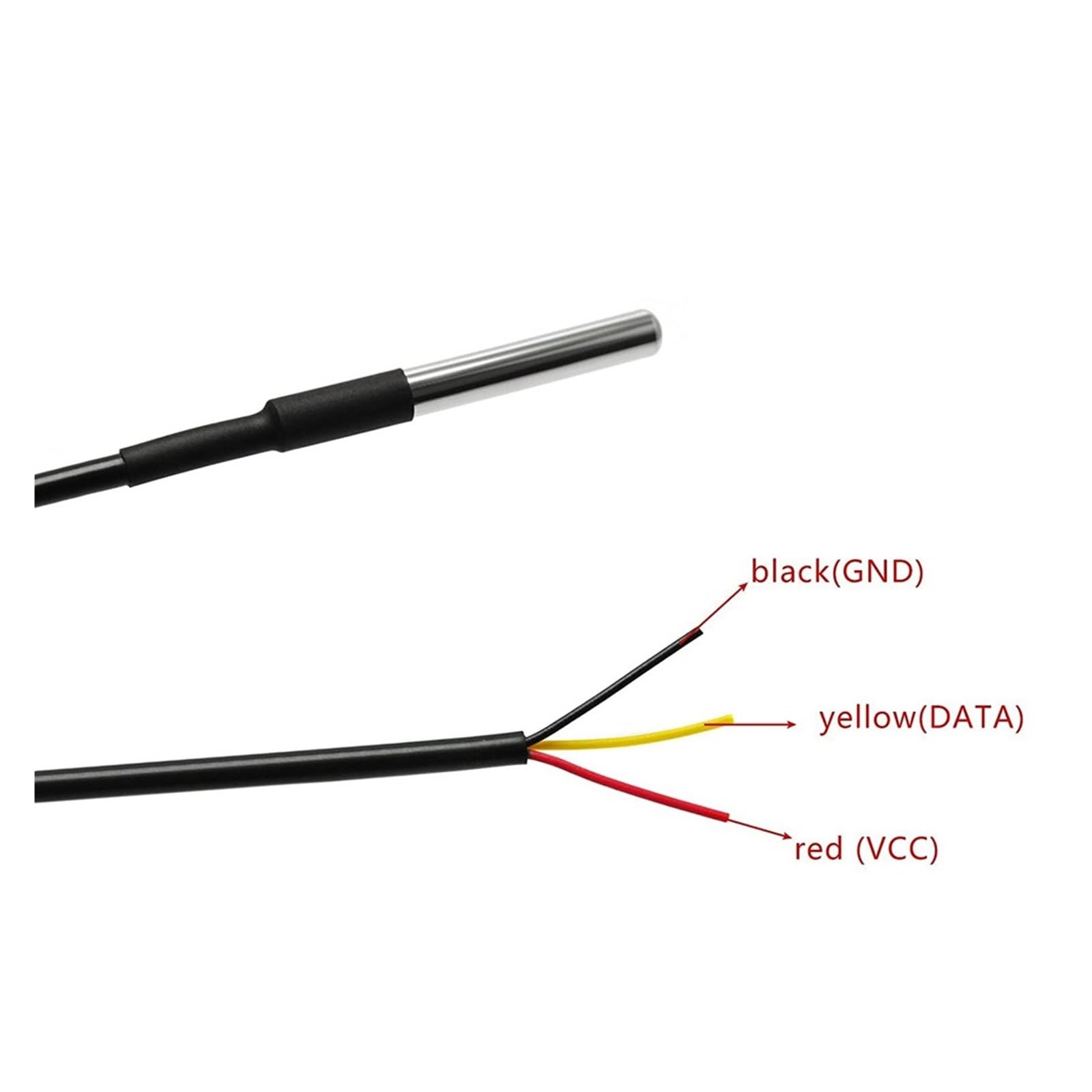 5/10 Uds DS18b20 sonda de temperatura sensor de temperatura 1M 2M 3M DS1820 paquete de acero inoxidable impermeable 18B20 100cm/200cm/300cm(10pcs- 5M 500cm)
