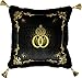 Harald Glööckler Luxus Deko Barock Kissen Pompöös by Casa Padrino Schwarz/Gold Krone Deluxe mit Strass Steinen und Troddeln- Glööckler Kissen